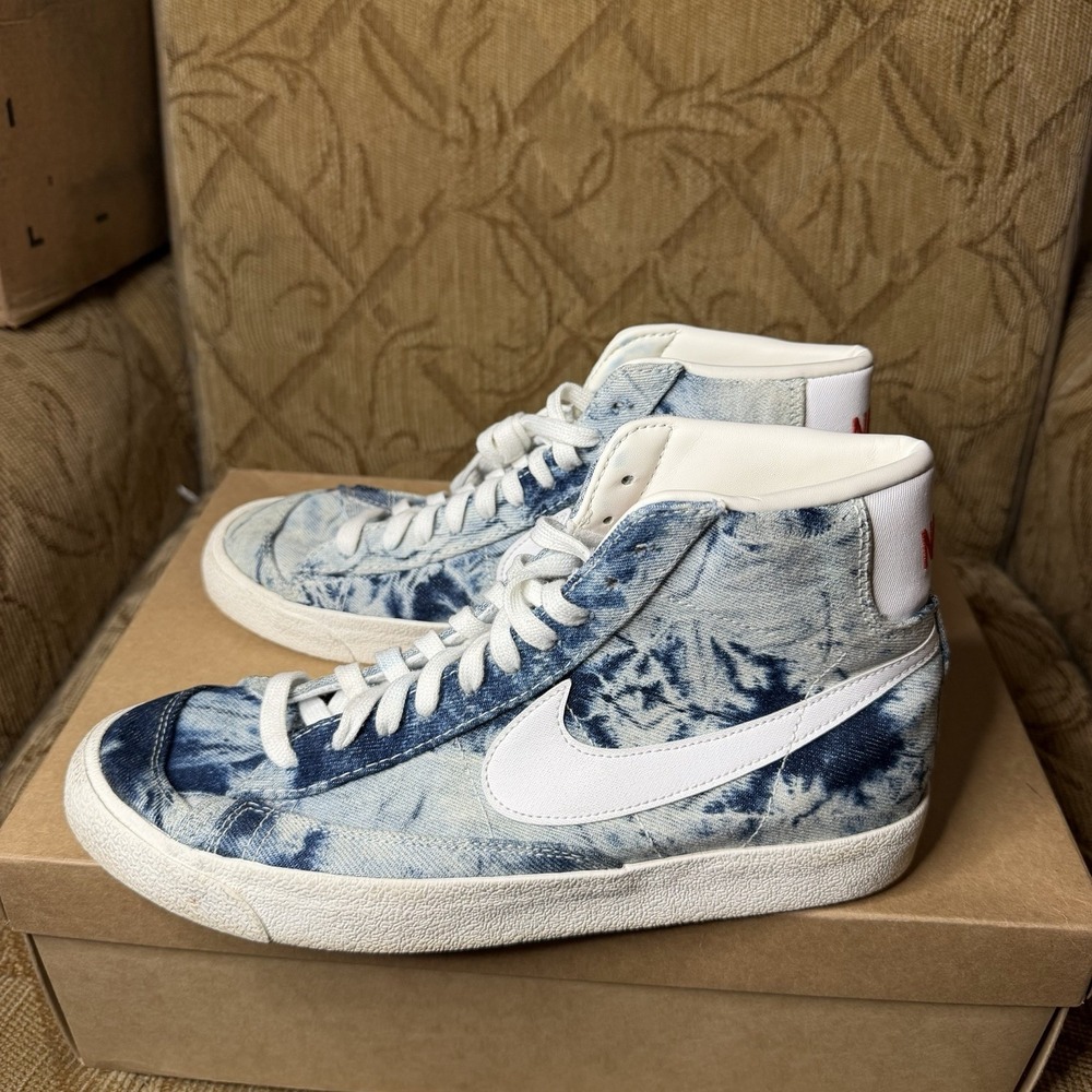 Nike Blazer Mid 77 Denim White Sail Blue Shoes DV2182-900 Womens Size 10
